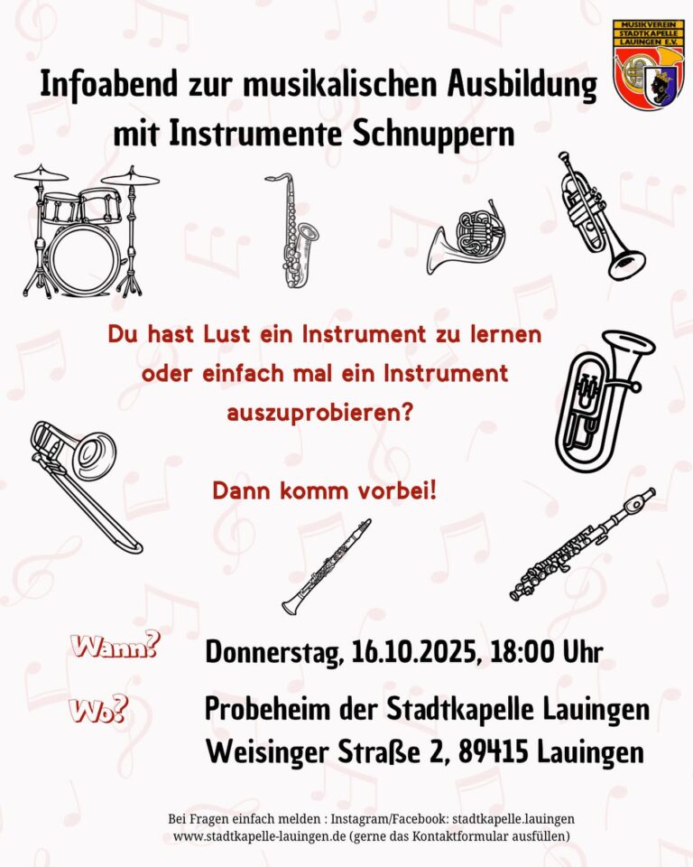 Instagram post from stadtkapelle.lauingen. This post is in position 3.